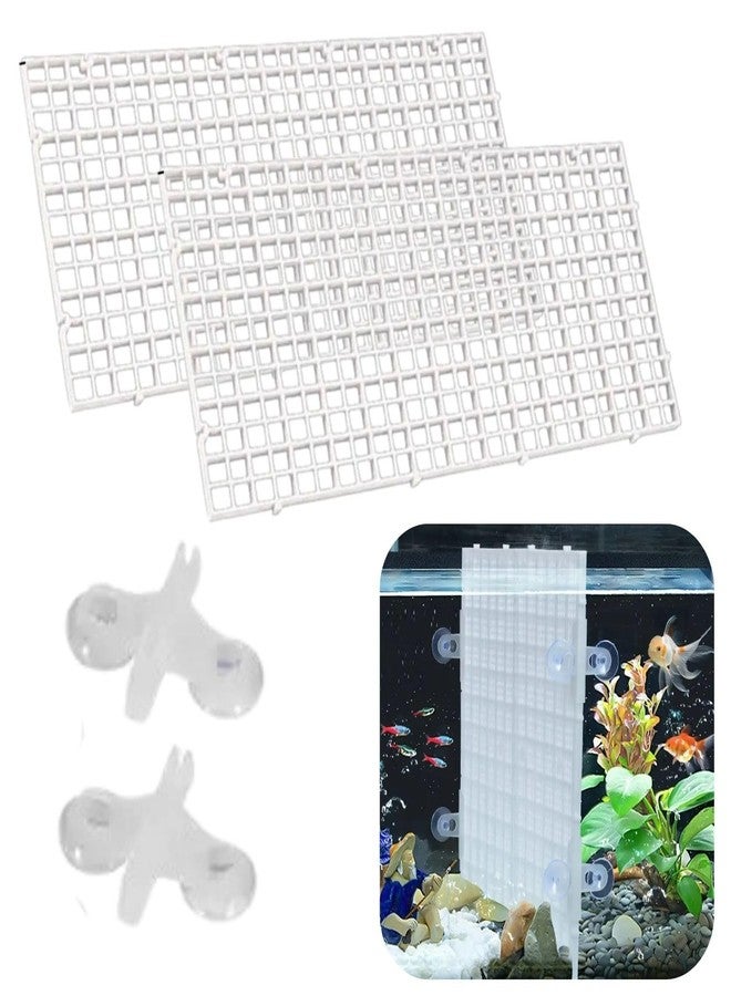 VAYINATO® White (2 Pcs Egg Crate & 2 Pcs Divider Clip) Plastic Partition Board Grid Divider Tray Egg Crate Aquarium Fish Tank Filter Bottom Isolation Board (Size : 30 * 15cm) by Petzlifeworld - Image 1